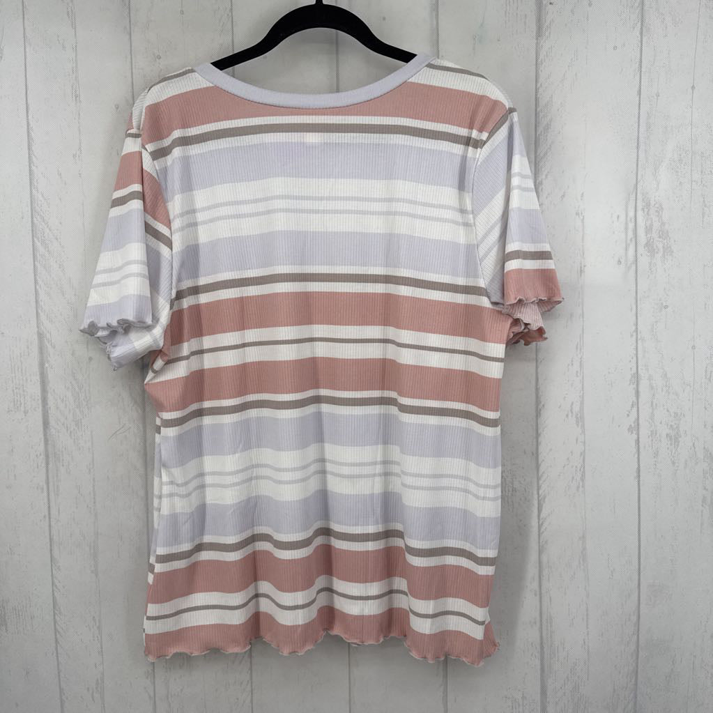 3XL ribbed striped s/s tee
