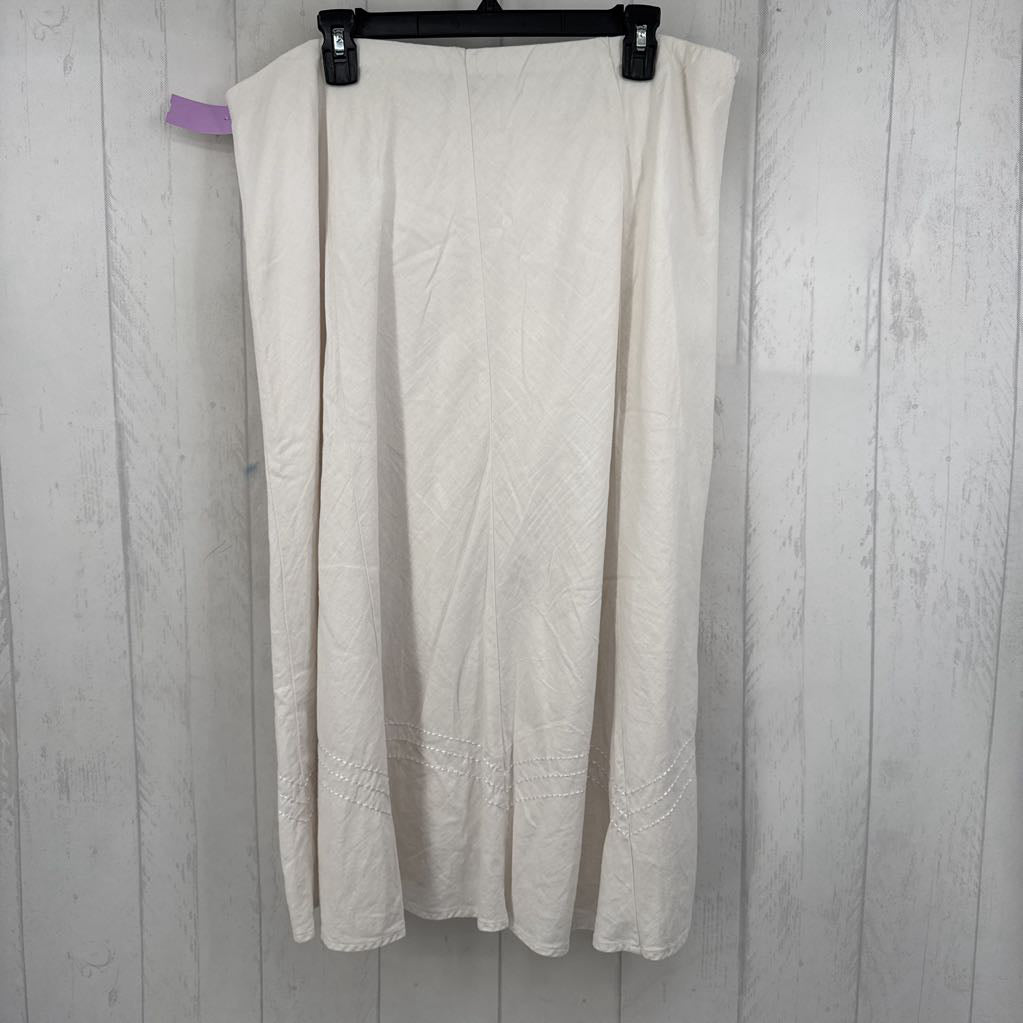 1X pull-on linen blend skirt