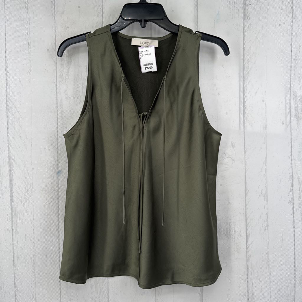 M silky tie front tank