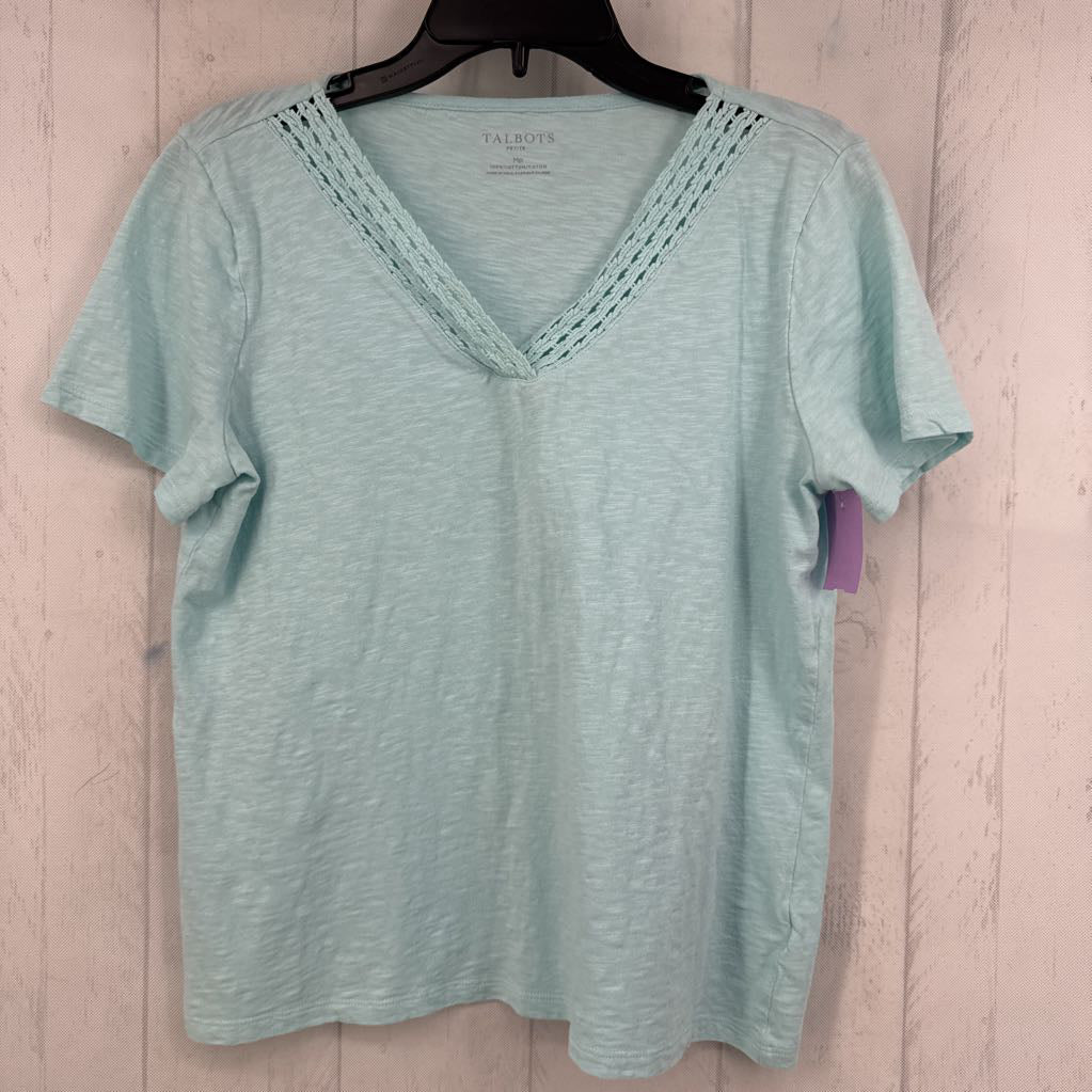 Mp ric-rac trim v-neck s/s tee