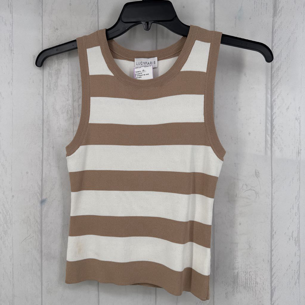 M striped rib knit tank