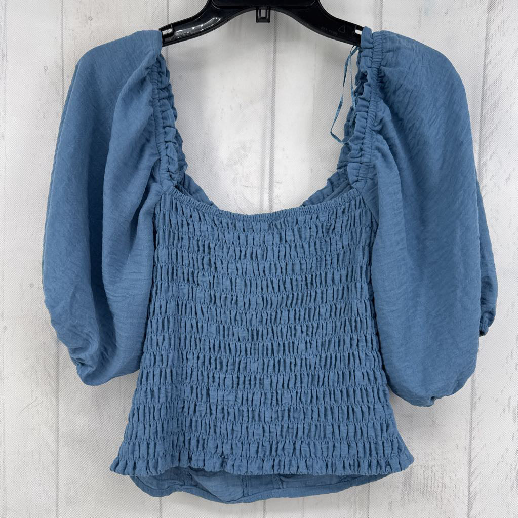 M ruched s/s cropped top