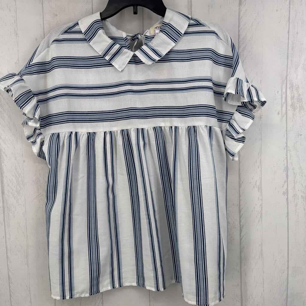 S striped bow back s/s top