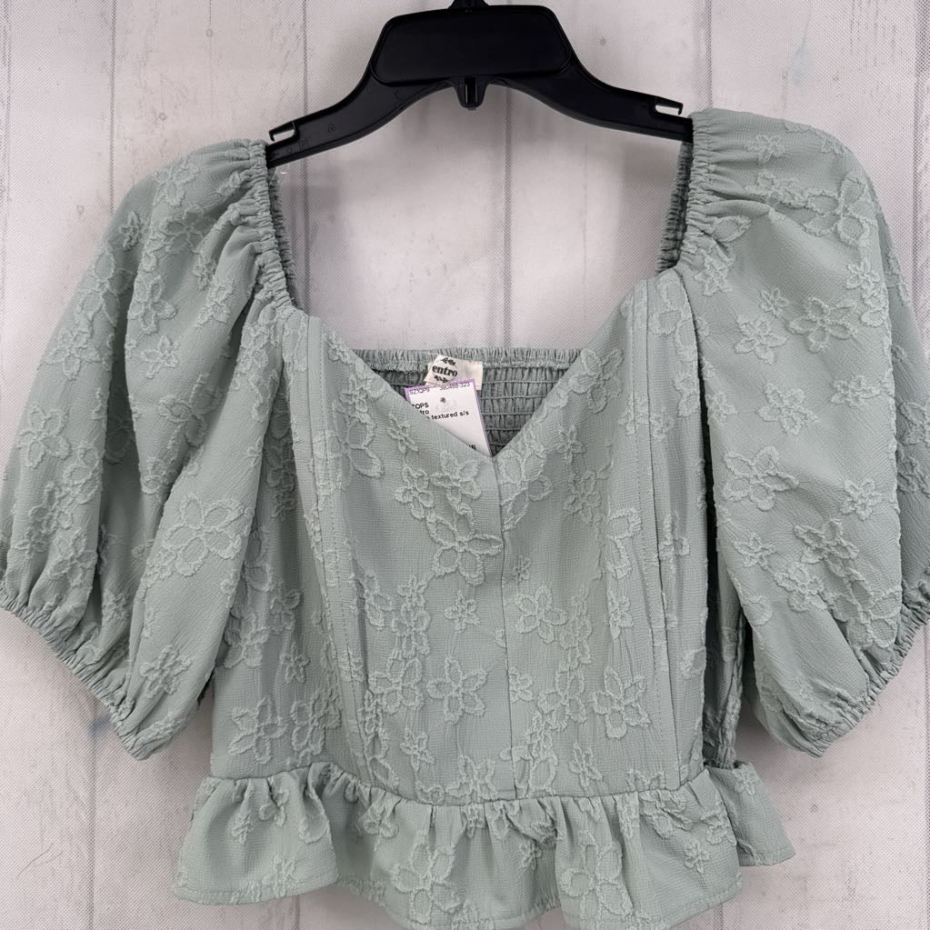 M flo textured s/s cropped top