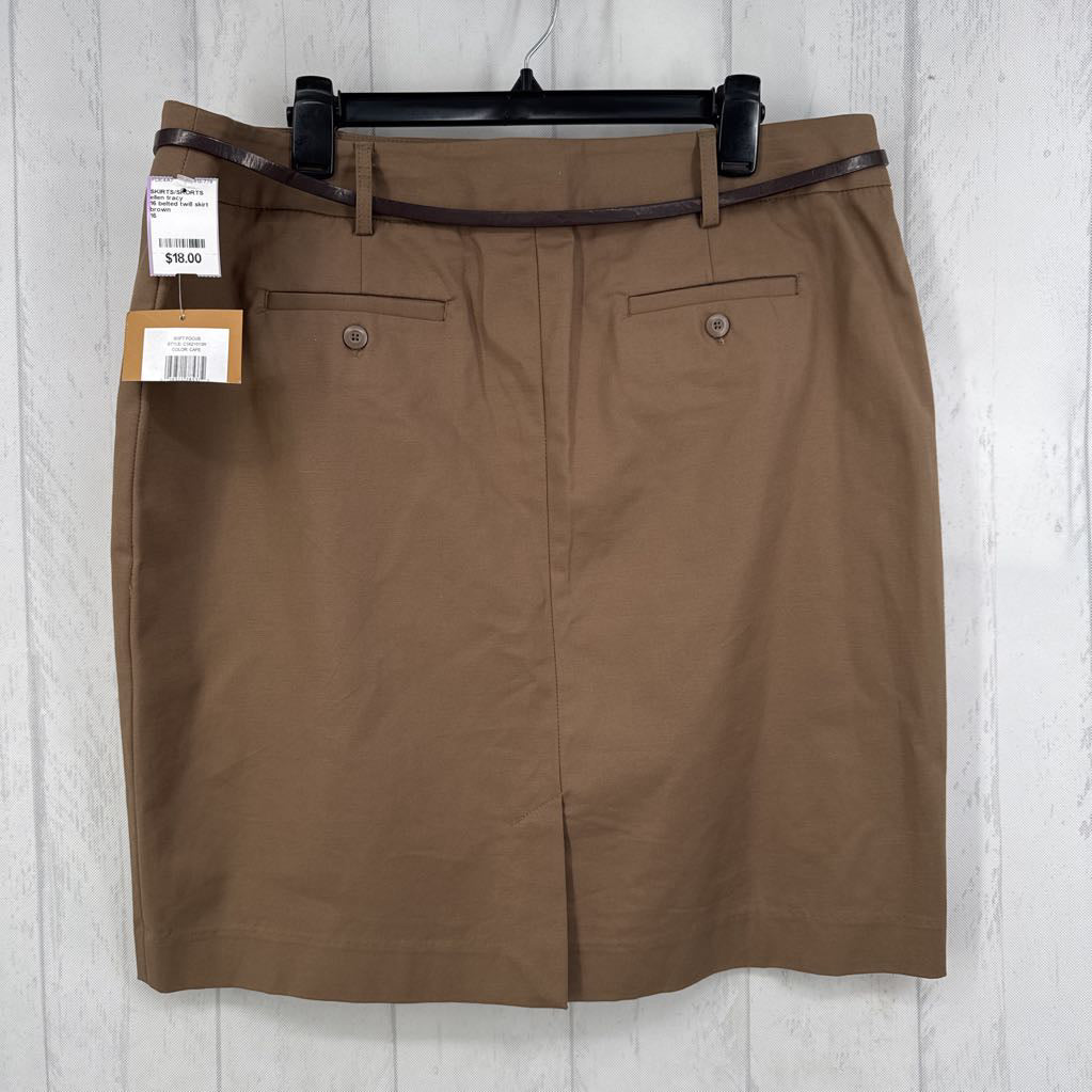 16 belted twill skirt