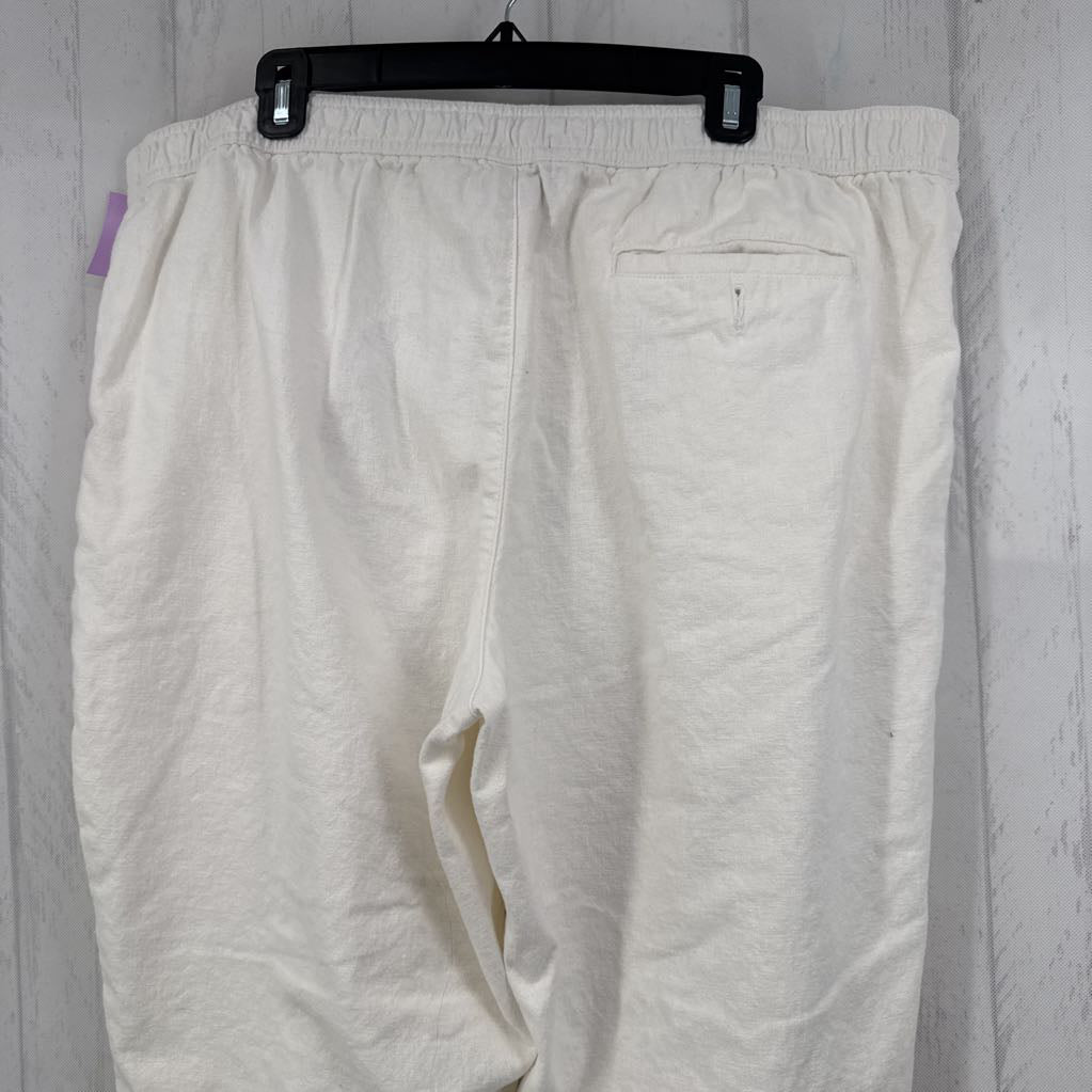 XL linen blend wide leg pant