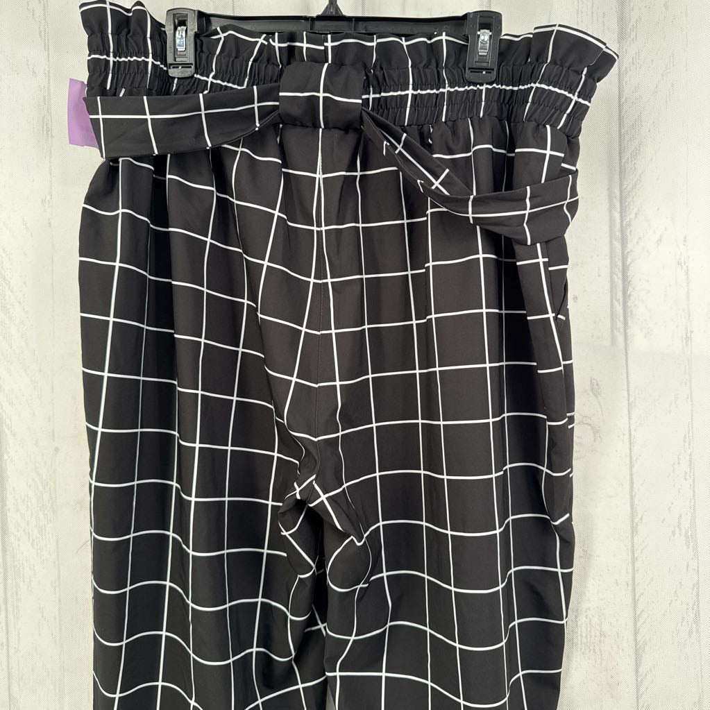 20w checkered pull-on belted pant