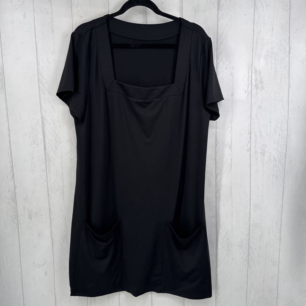 2XL square neck s/s dress