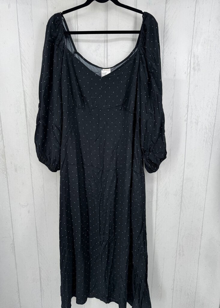 XXL polka dot l/s dress