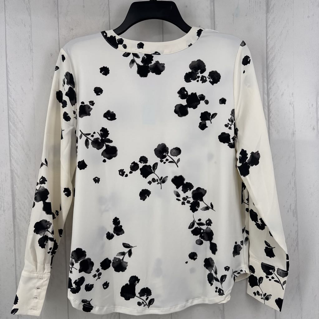 Sp flo print v-neck l/s top