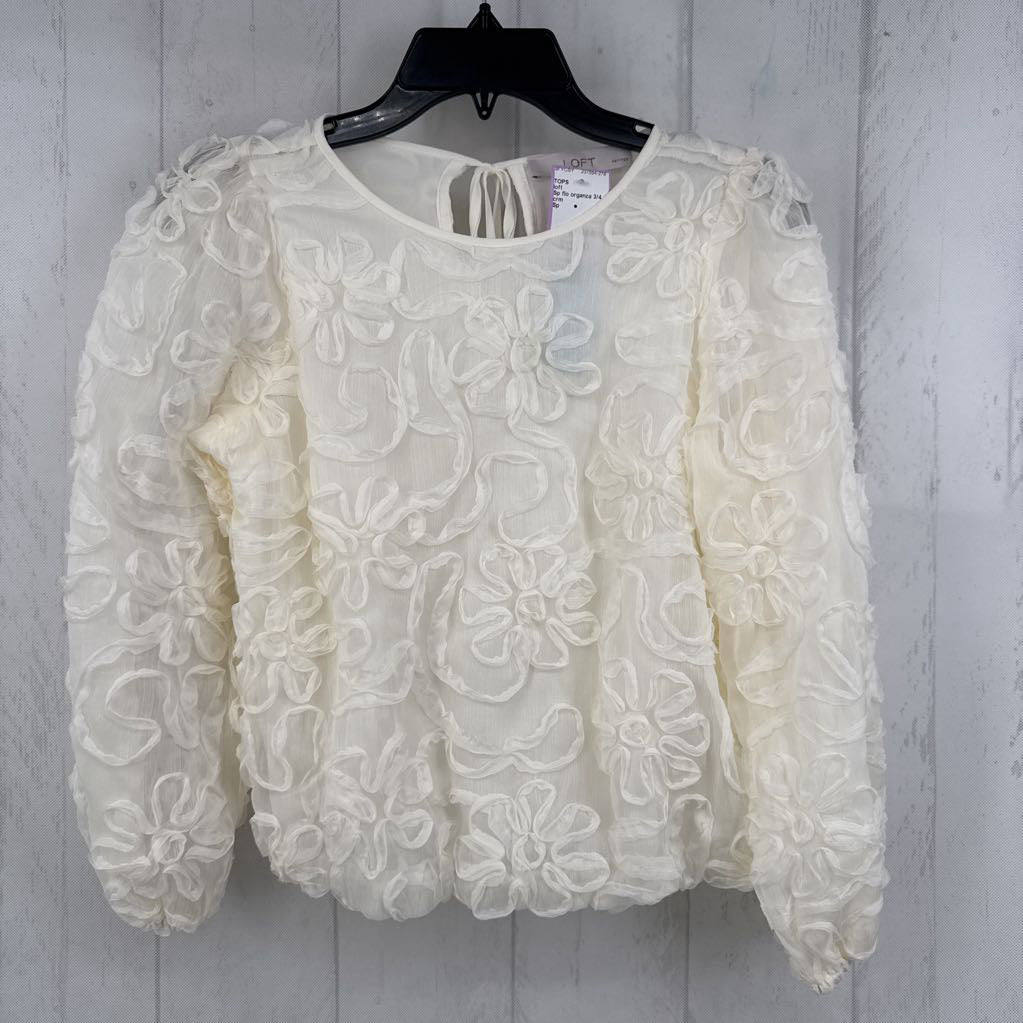 Sp flo organza 3/4 slv top