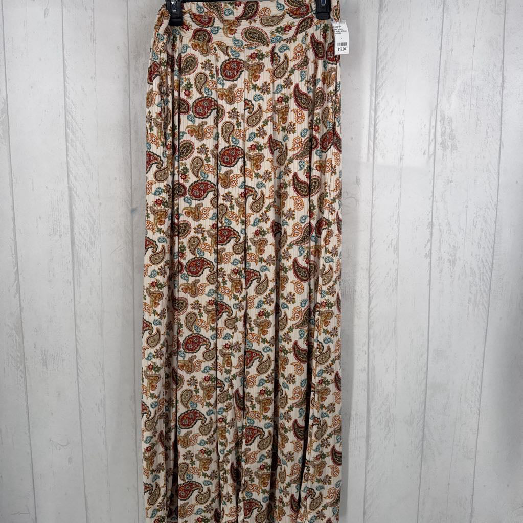 L paisley print pull-on pant