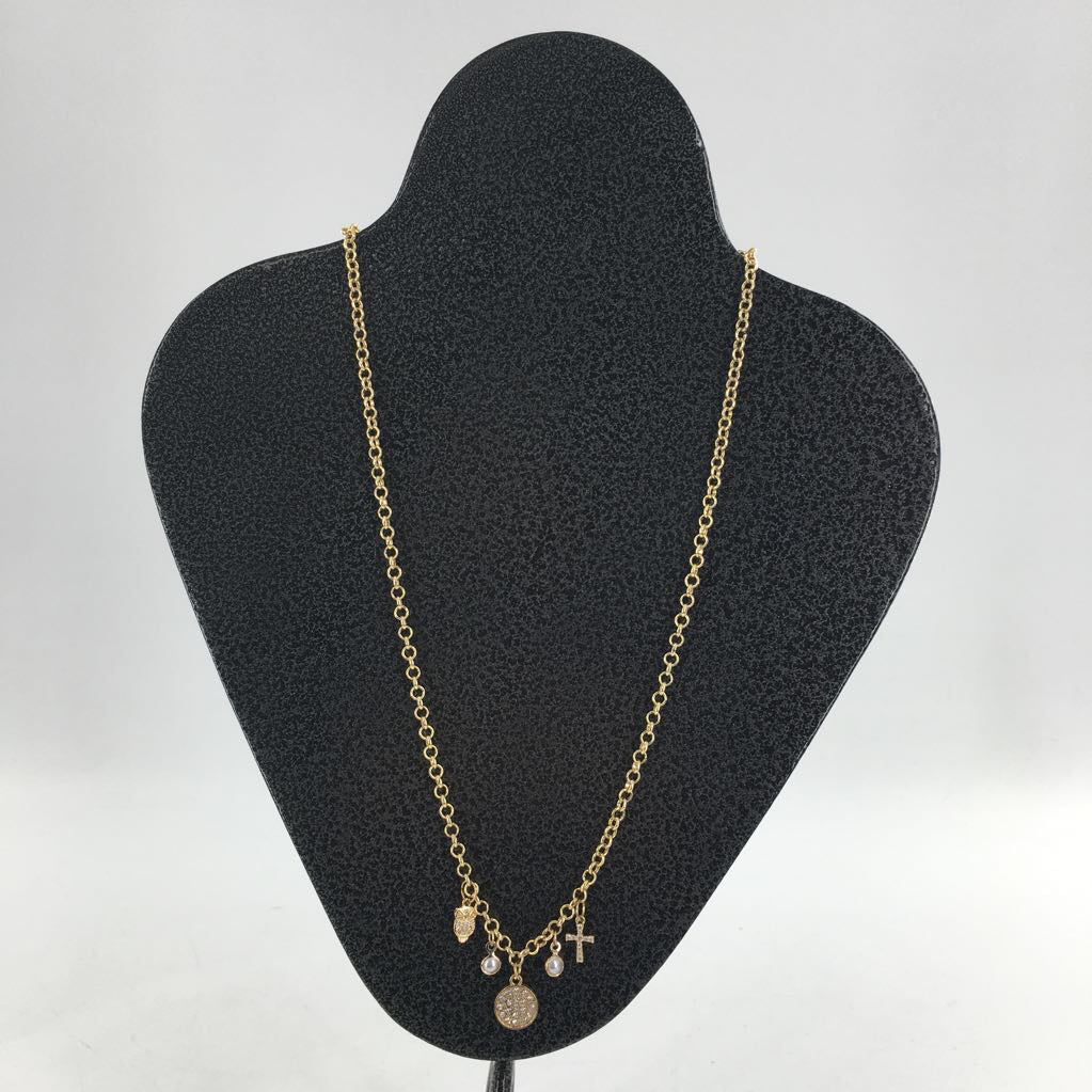10" gold tone charm necklace