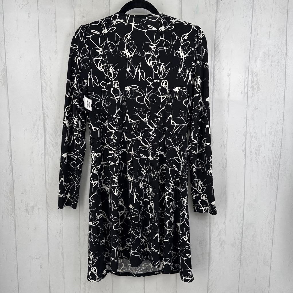 L printed crossover l/s dress