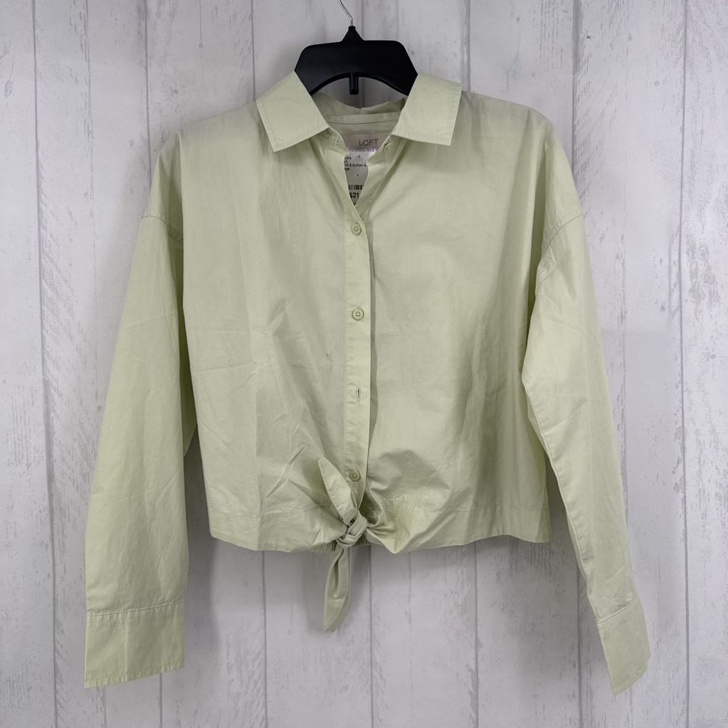 R70 S button down tiedf hem l/s top