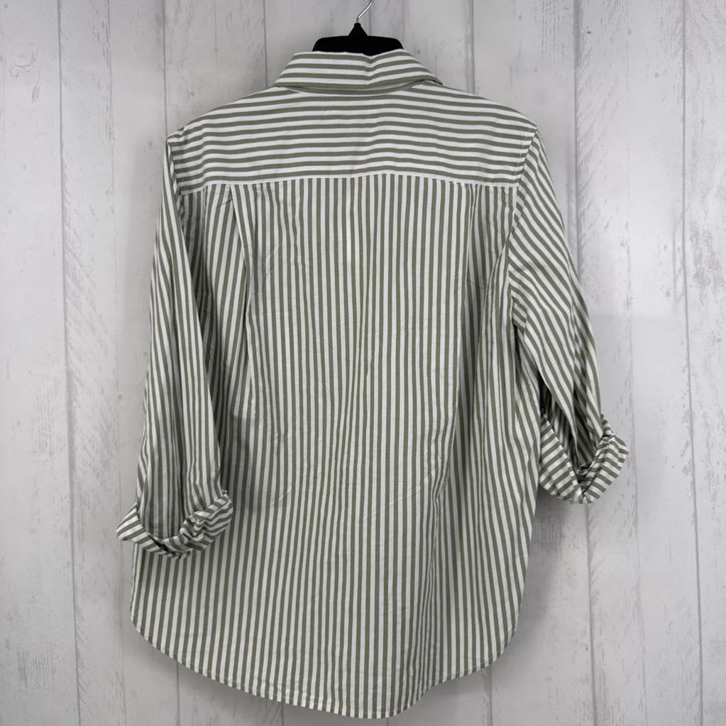 R55 Mo striped button down l/s top