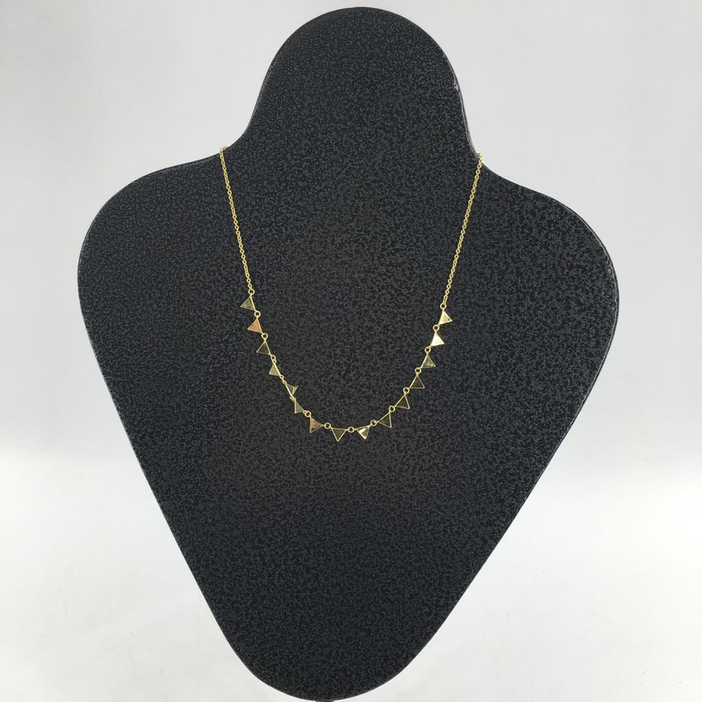 9" gold tone triangle necklace