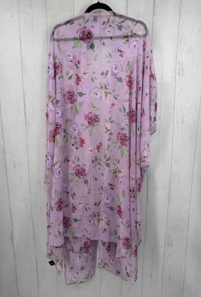 R46 O/S flo print ruana