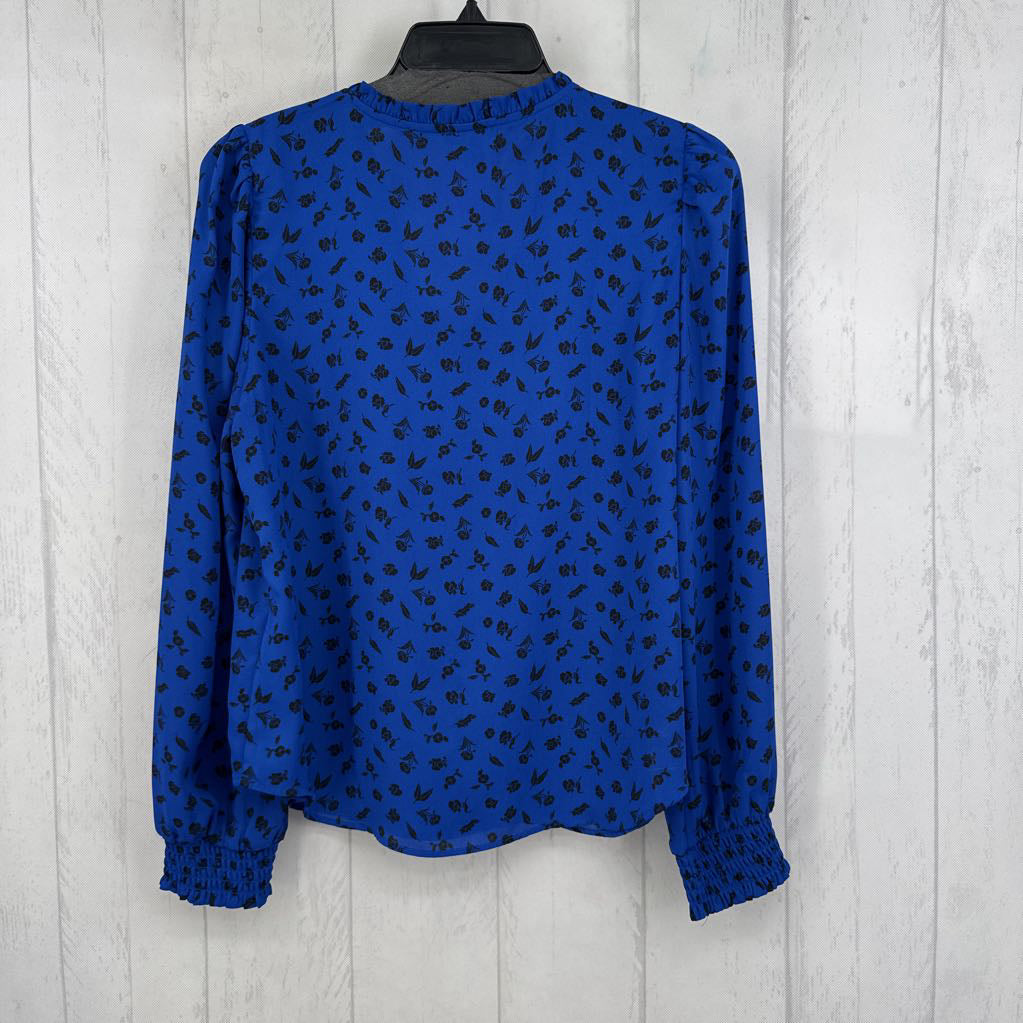 Sp flo print v-neck l/s top