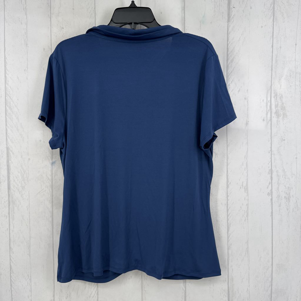 XL gathered button down s/s top