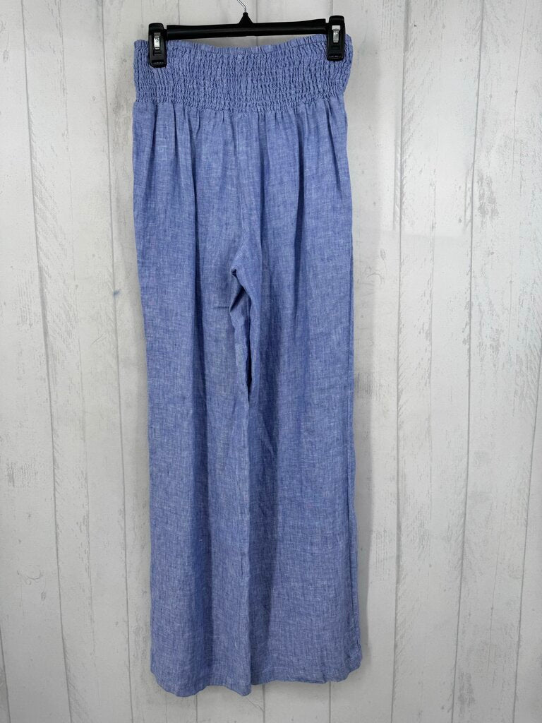 S linen chambray wide leg pant