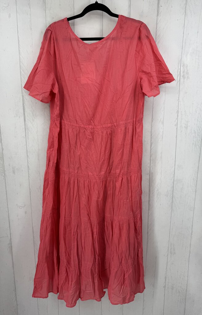 1X 2pc lined s/s tiered maxi dress