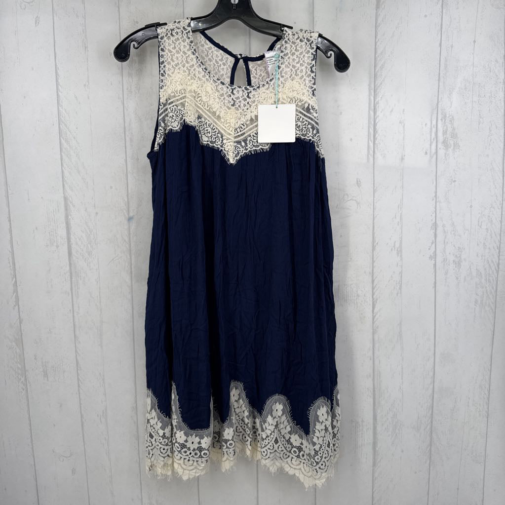 S lace trim slvls dress