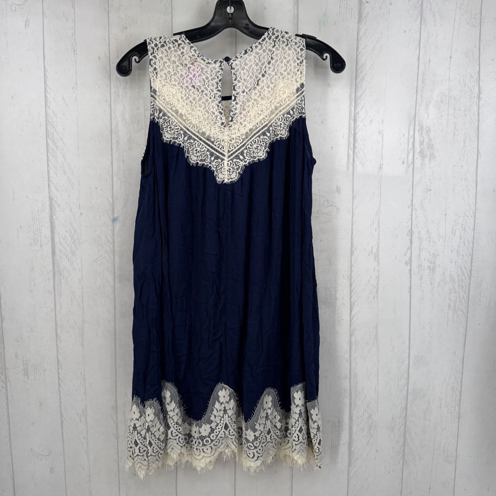 S lace trim slvls dress