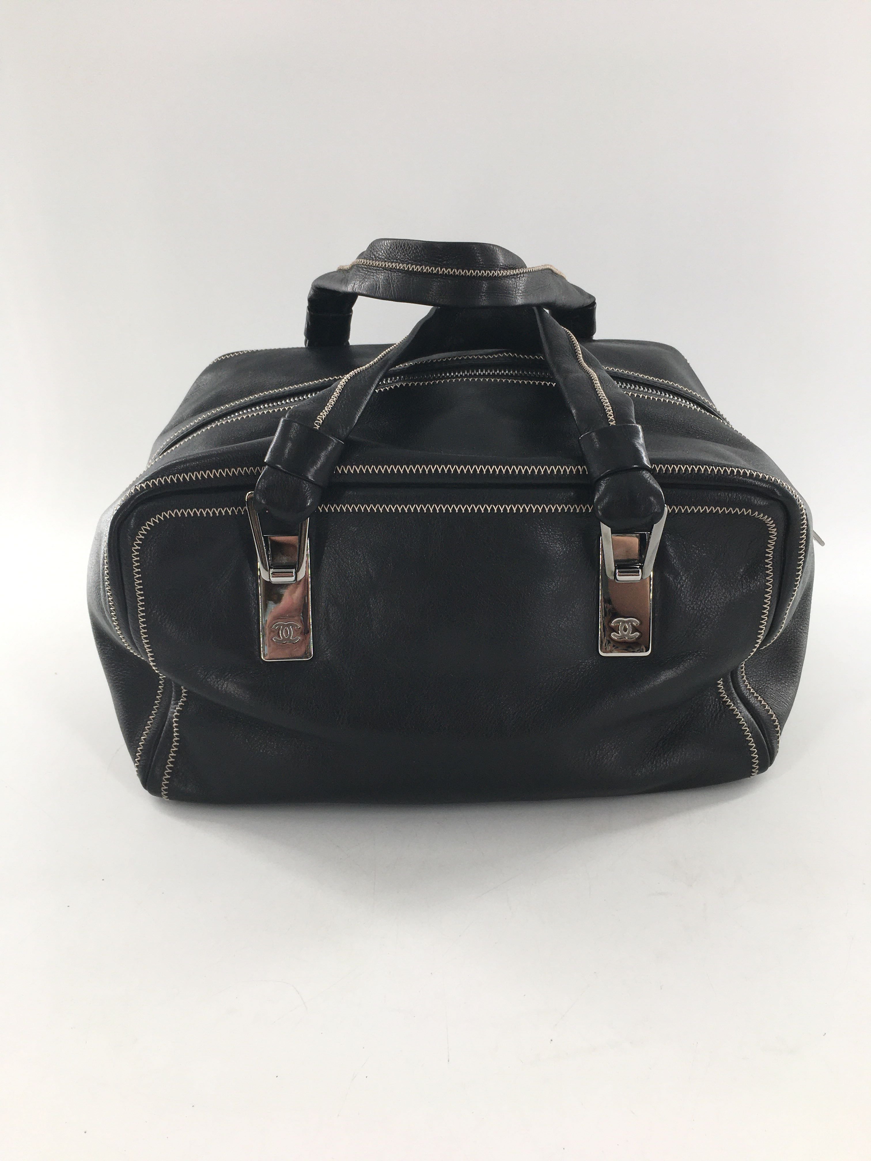 Chanel CC Bowler Leather Handbag