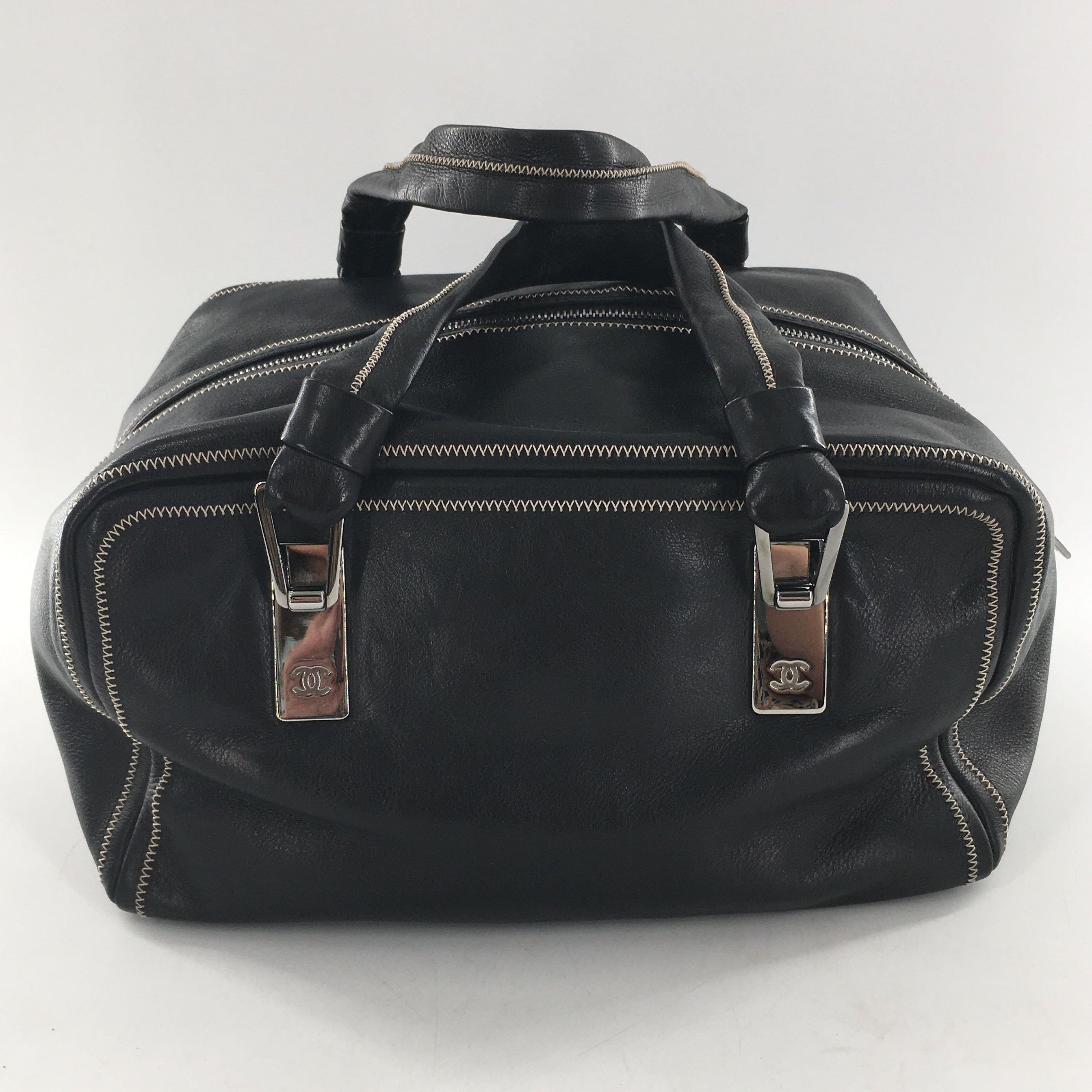 Chanel CC Bowler Leather Handbag