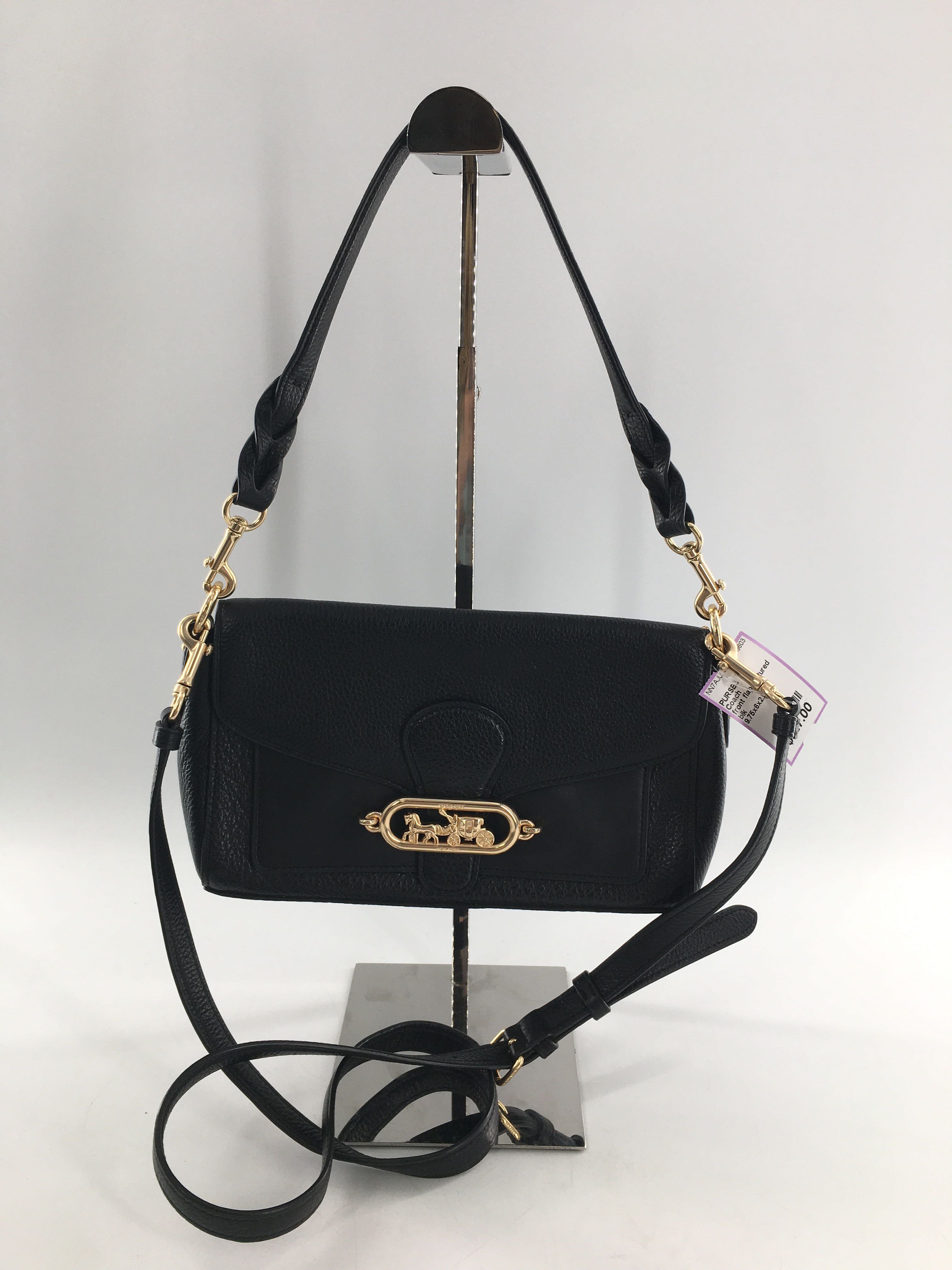 front flap textured shoulder bag