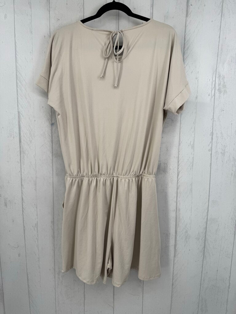 XL elastic waist s/s romper