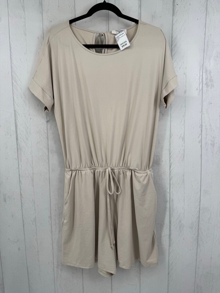 XL elastic waist s/s romper