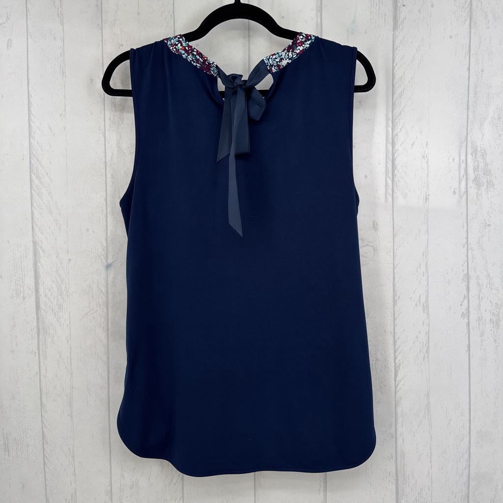 L flo print notch neck tank