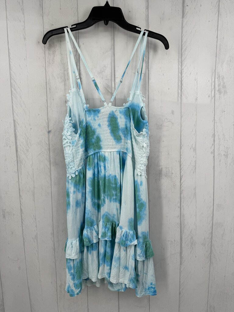 XL floral lace tie-dye slvls romper