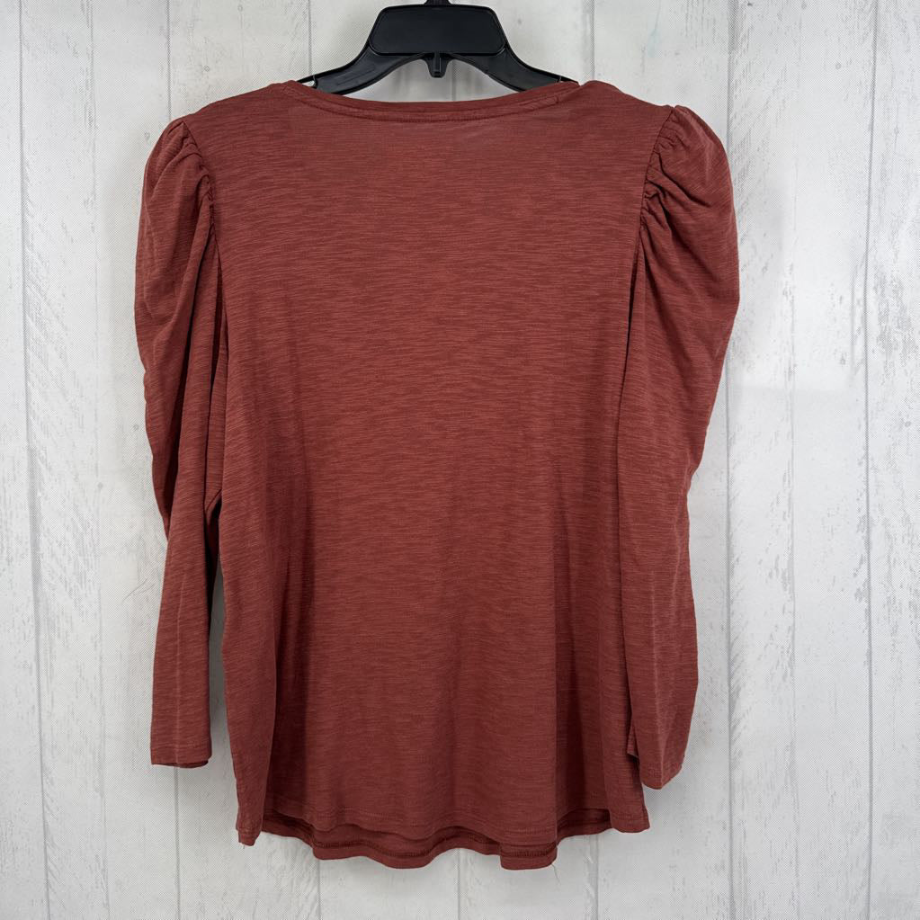 L printed v-neck l/s tee