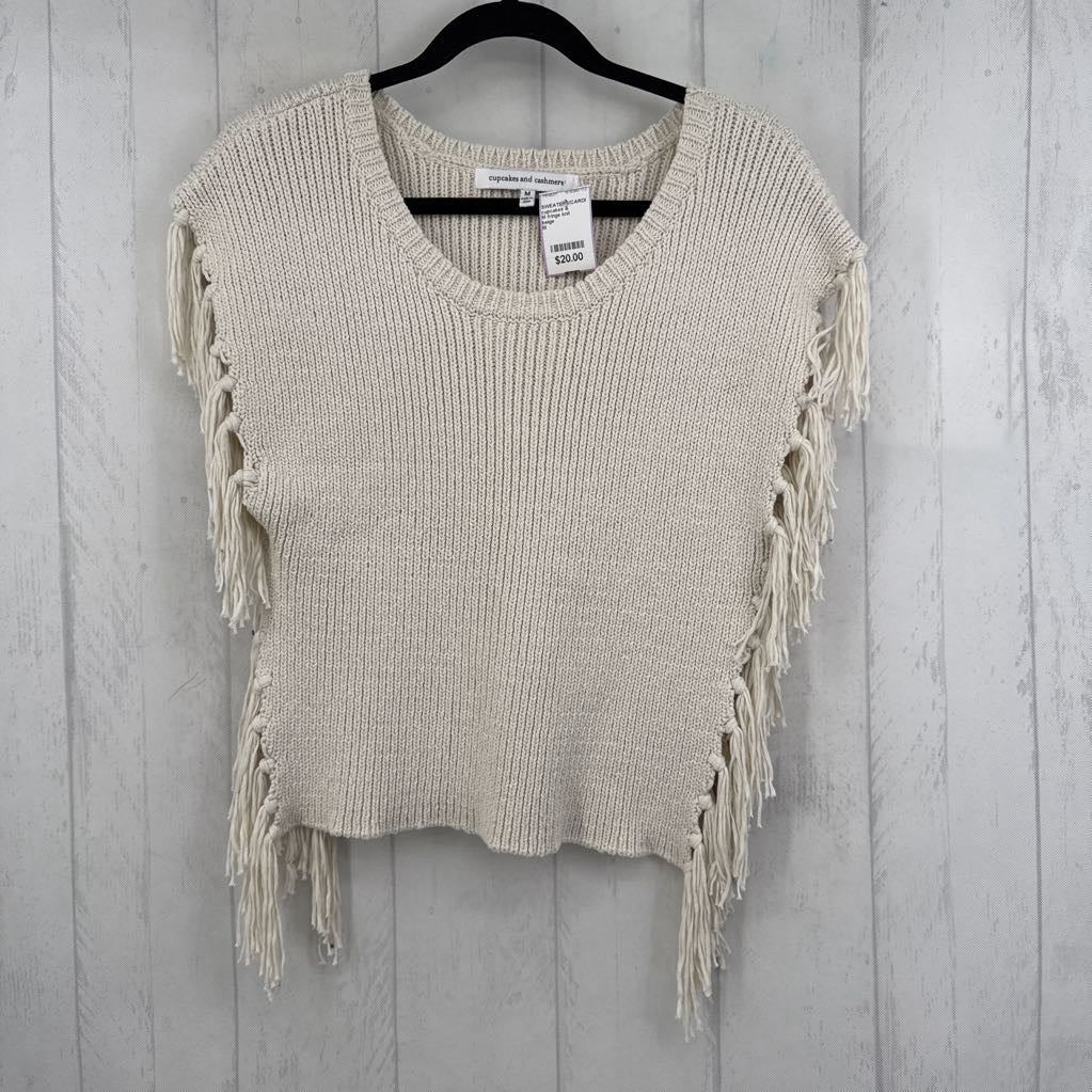 M fringe knit poncho