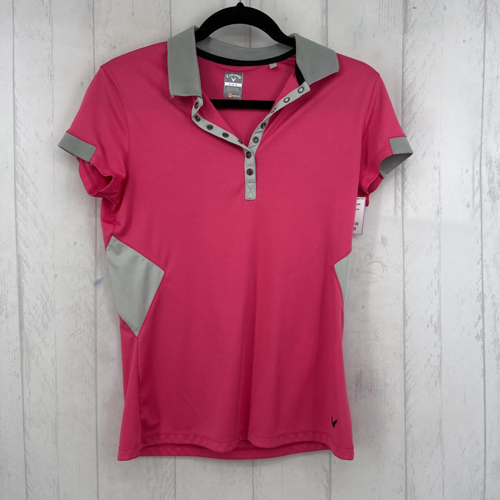 M quarter button down s/s polo
