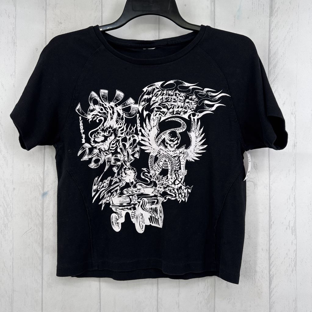 L ribbed graphic s/s tee-very fast