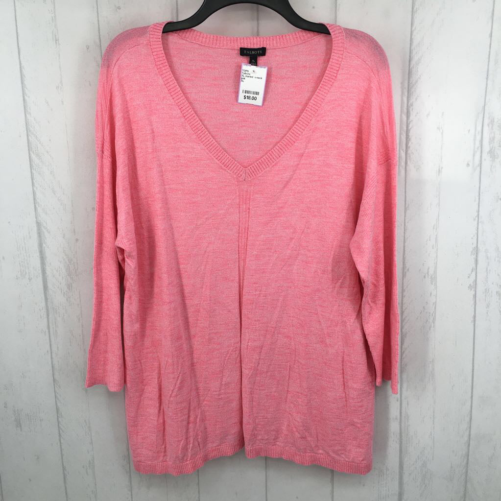 XL marled v-neck 3/4 slv top