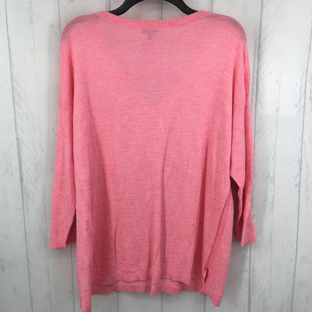 XL marled v-neck 3/4 slv top