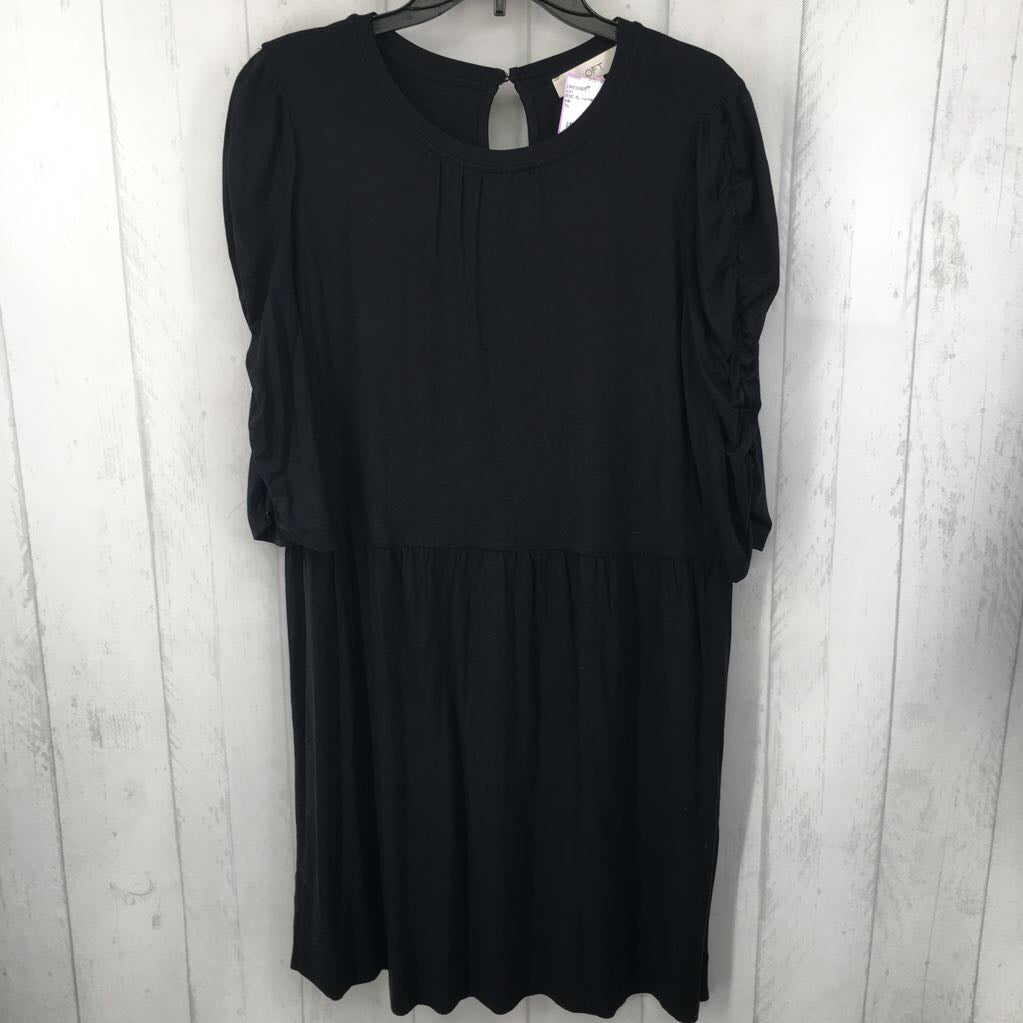 R80 XL ruched slv t-shirt dress