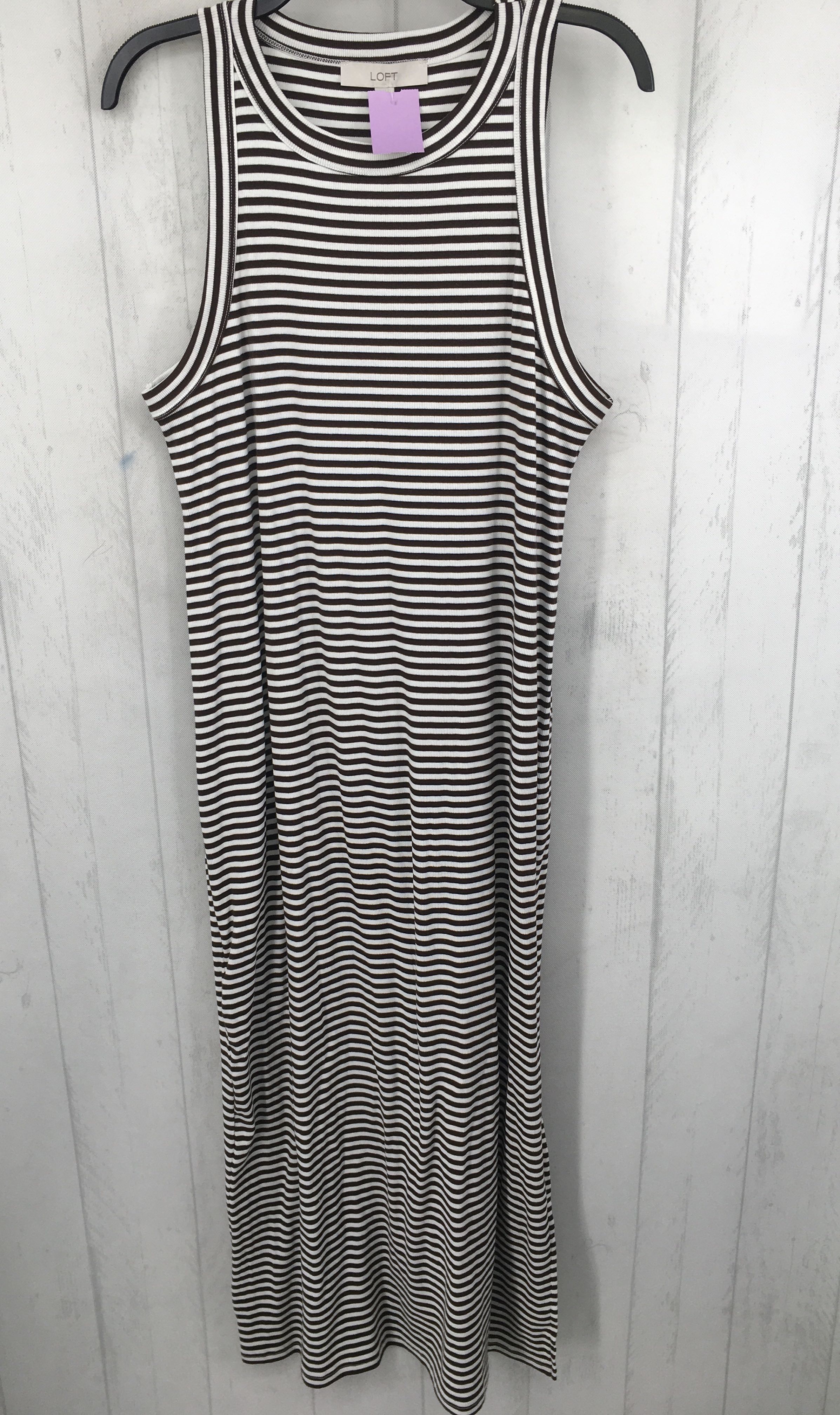 XL striped ribbed slvls dress