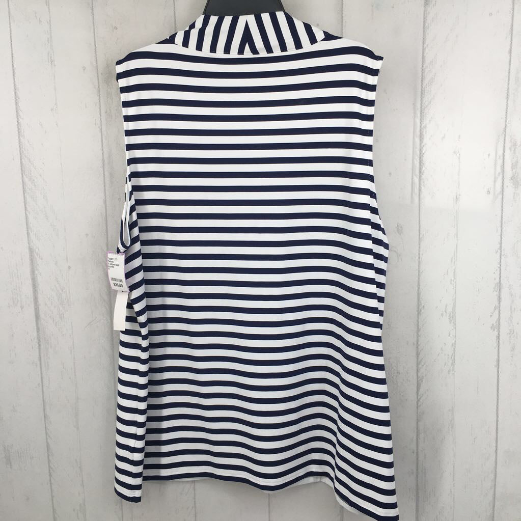 1X striped split neck tank
