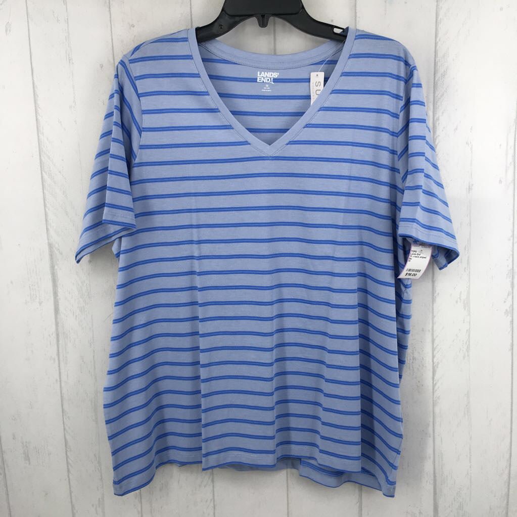 1X v-neck striped s/s tee