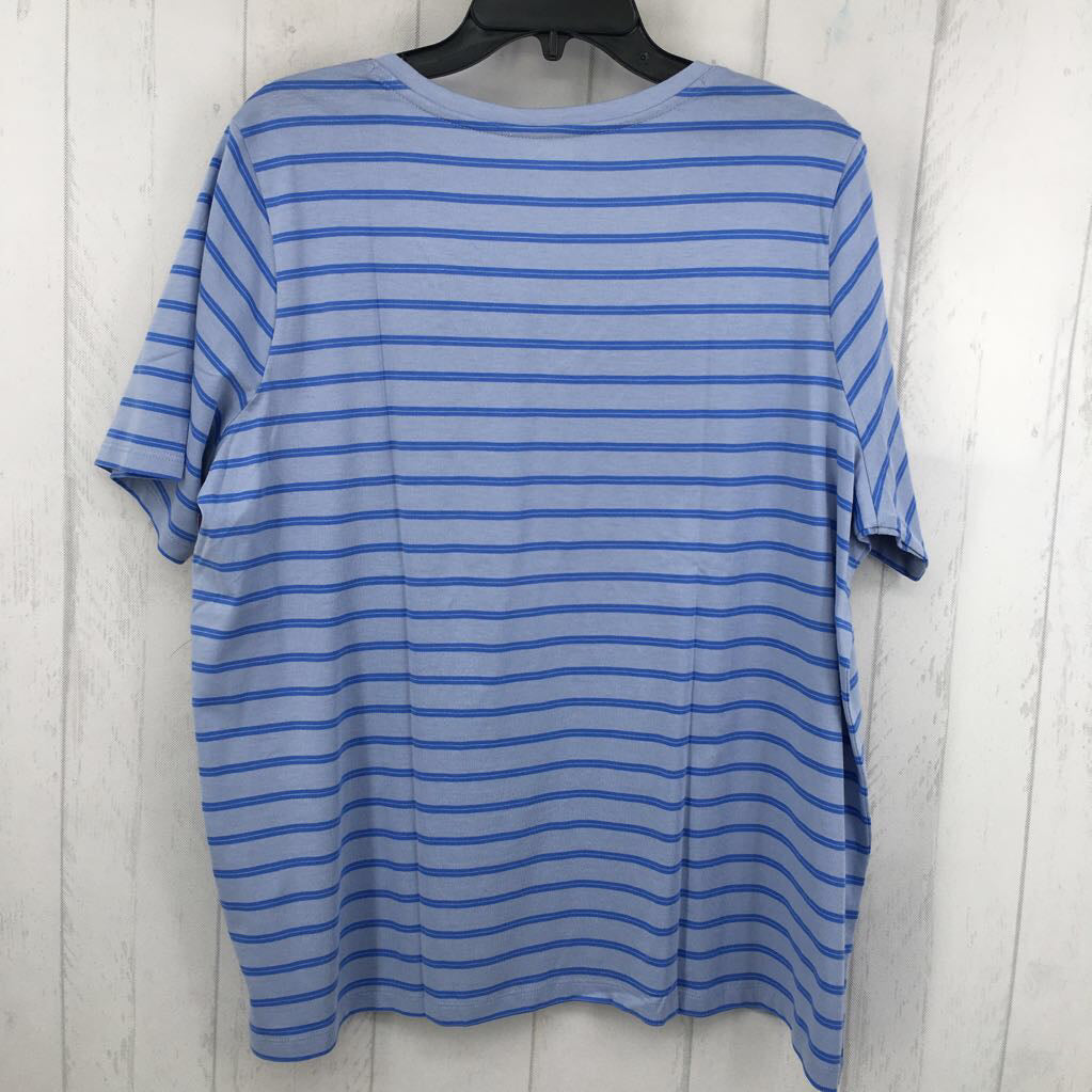 1X v-neck striped s/s tee