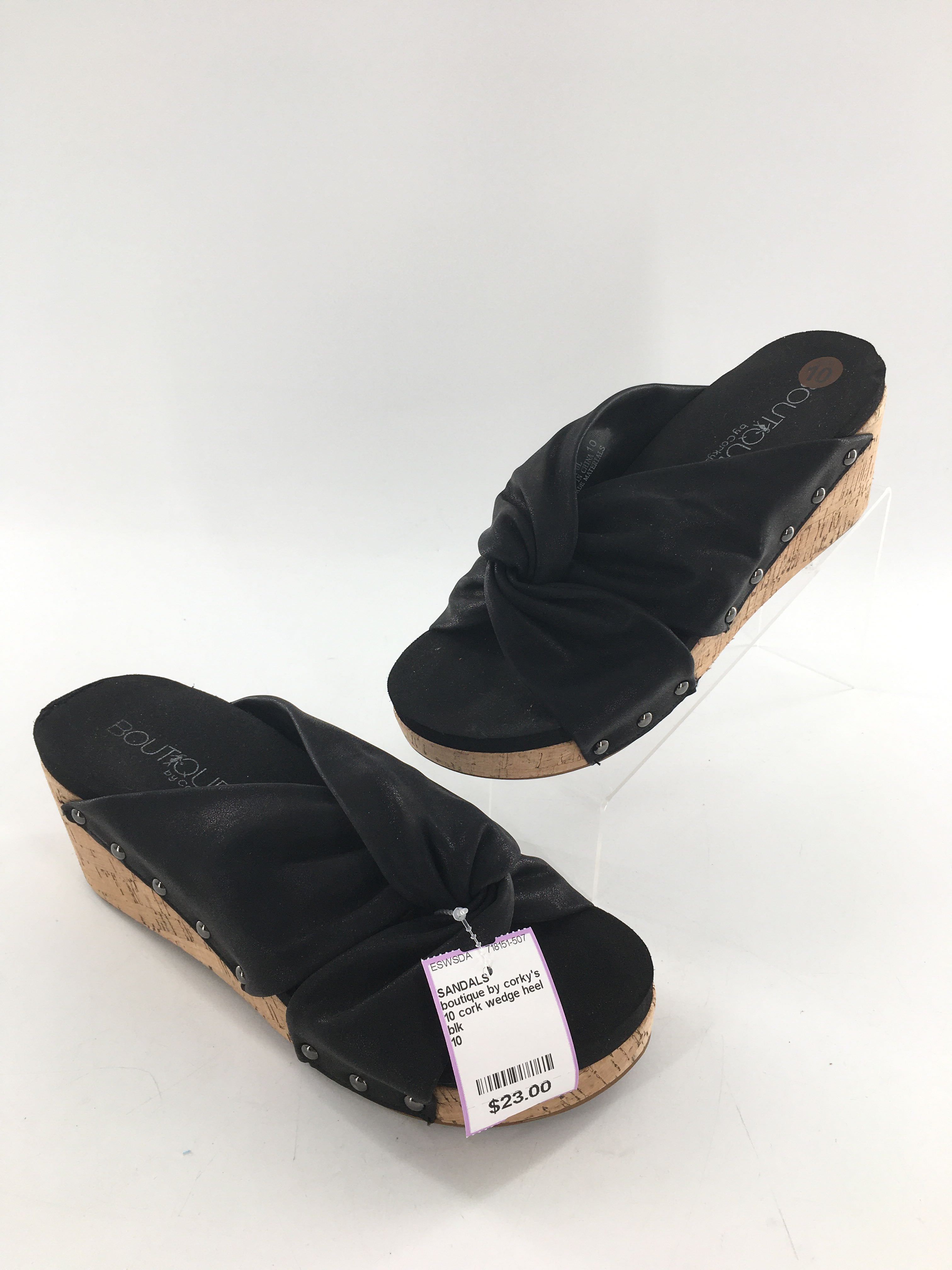 10 cork wedge heel twist sandal