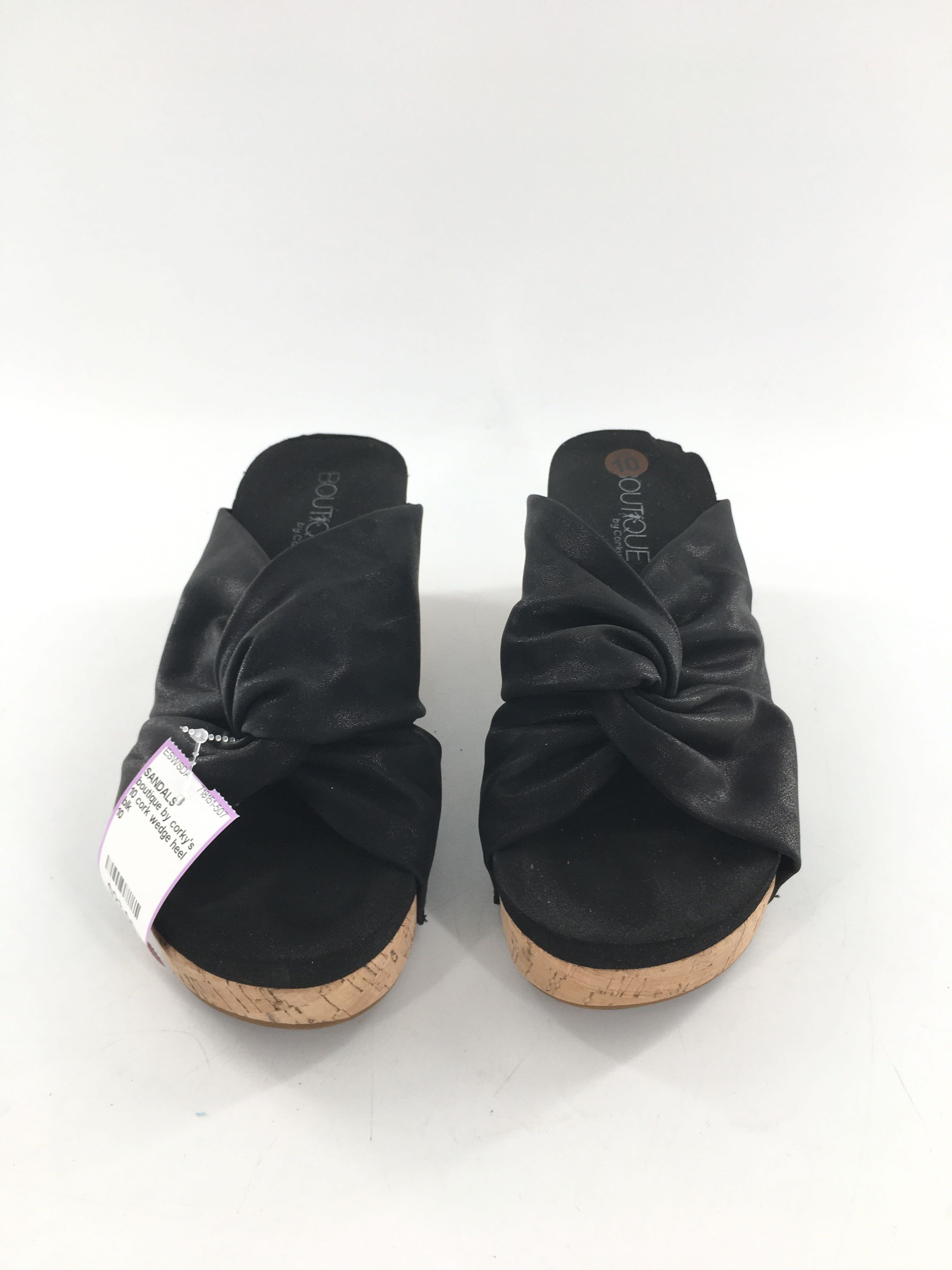10 cork wedge heel twist sandal