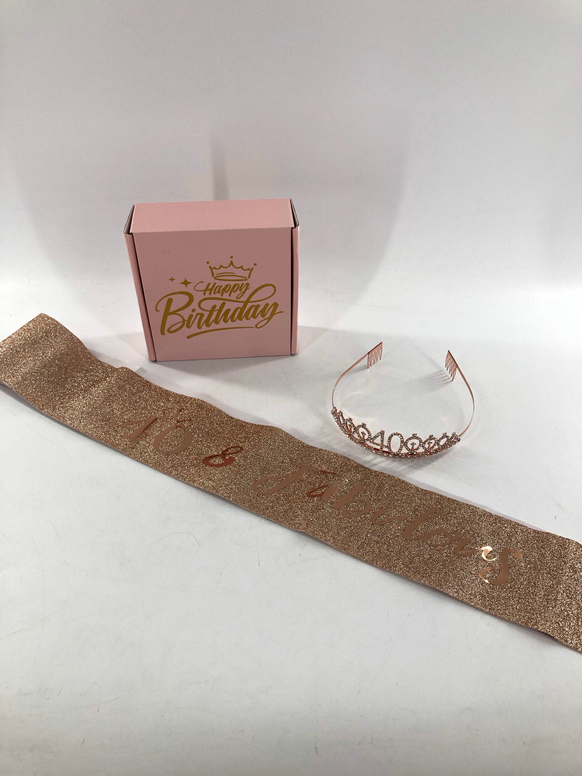 40th birthday sash & crown gift box