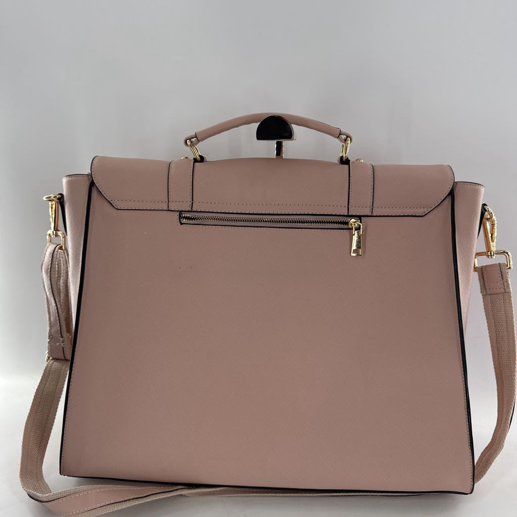 faux leather turnlock laptop briefcase